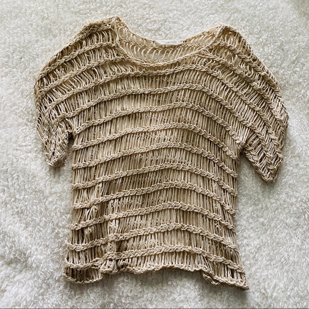 NWOT LUSH Crochet Short Sleeve top